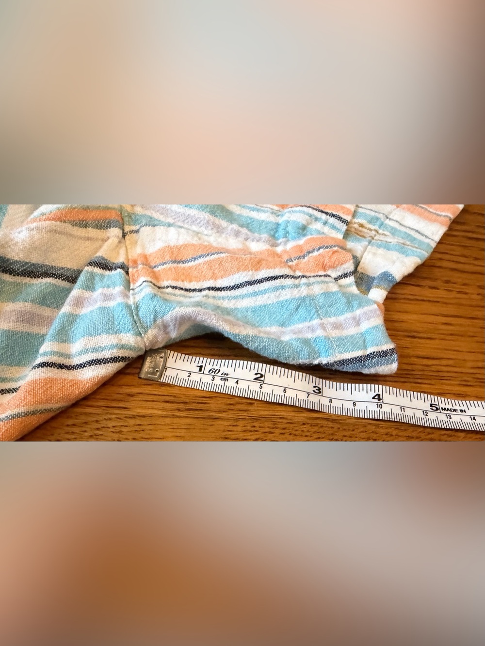 Briggs Linen Blend Striped Pull On Shorts Blue & Orange Women’s Large - Picture 12 of 12